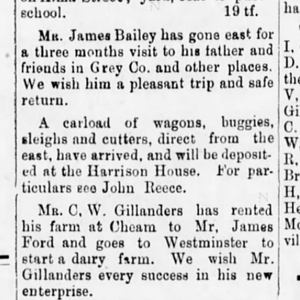 Chilliwack Progress Newspaper Clipping, January 7, 1892, page1. 