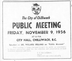 Museum - 1956 Meeting Announcement